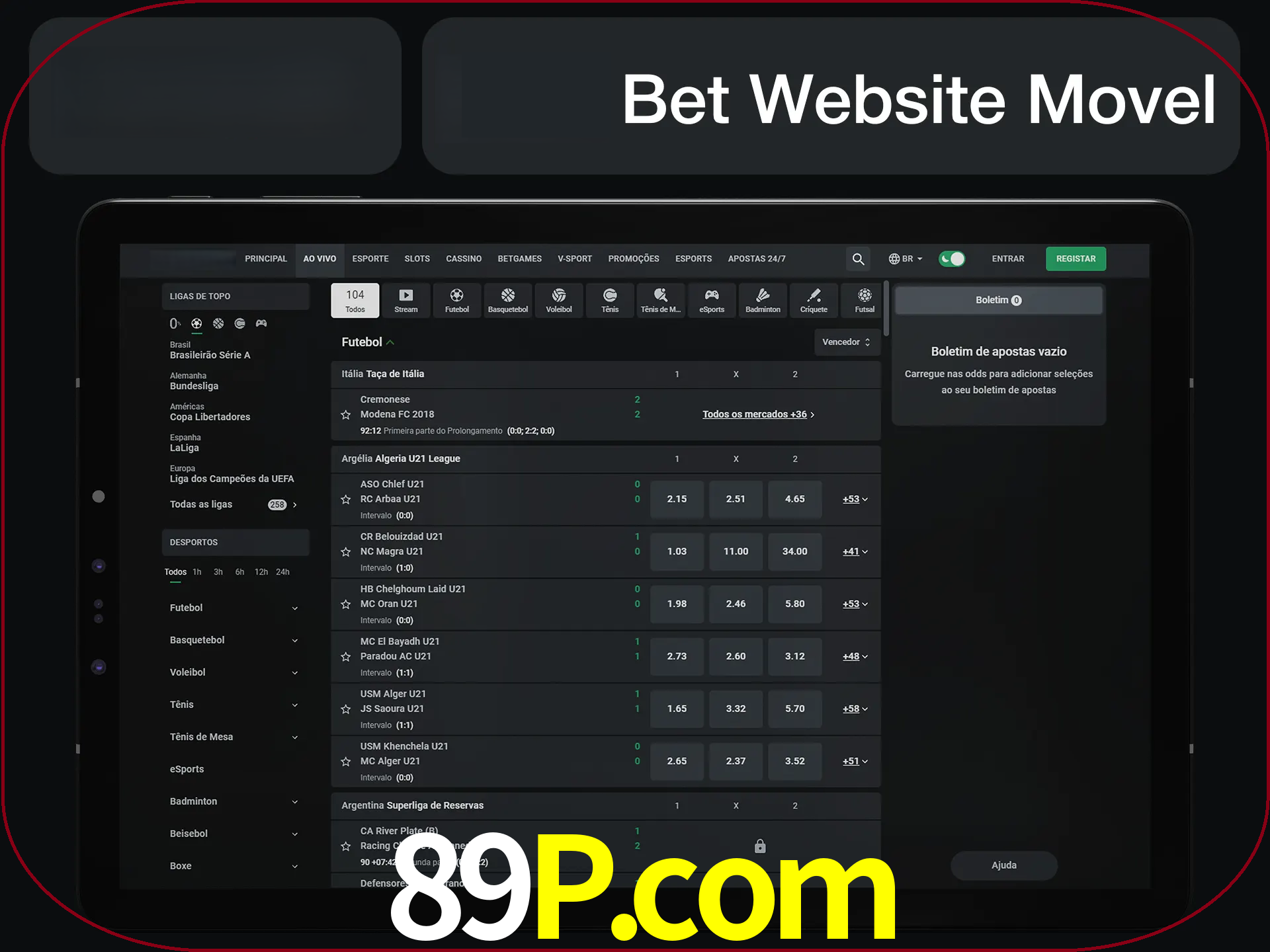 Use nosso website em qualquer dispositivo.